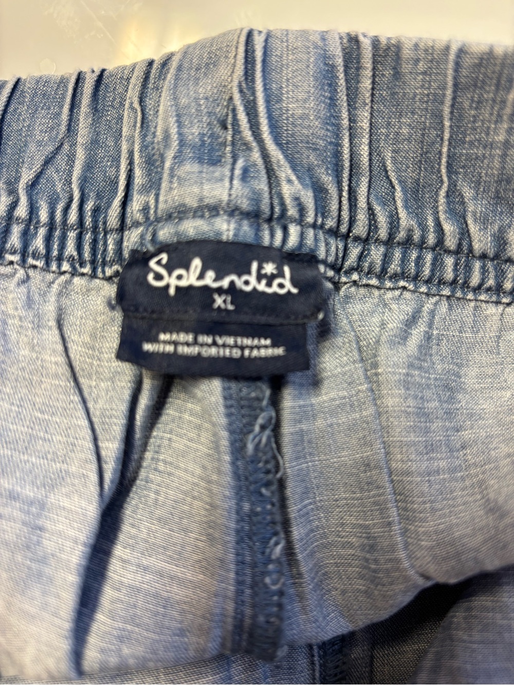 Splendid Blue Chambray Drawstring Crop Pants Sz/XL NWT. - Picture 9 of 10